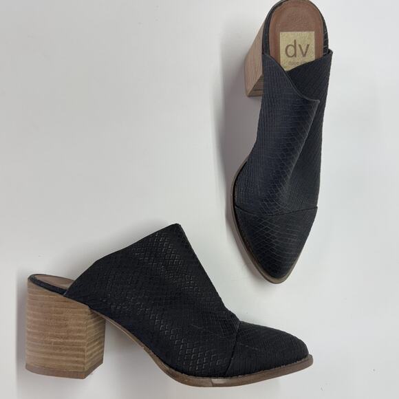 Dolce Vita Shoes Womens Size 6.5 Trigger Mule Block Heel Slip On Textured - Picture 1 of 9